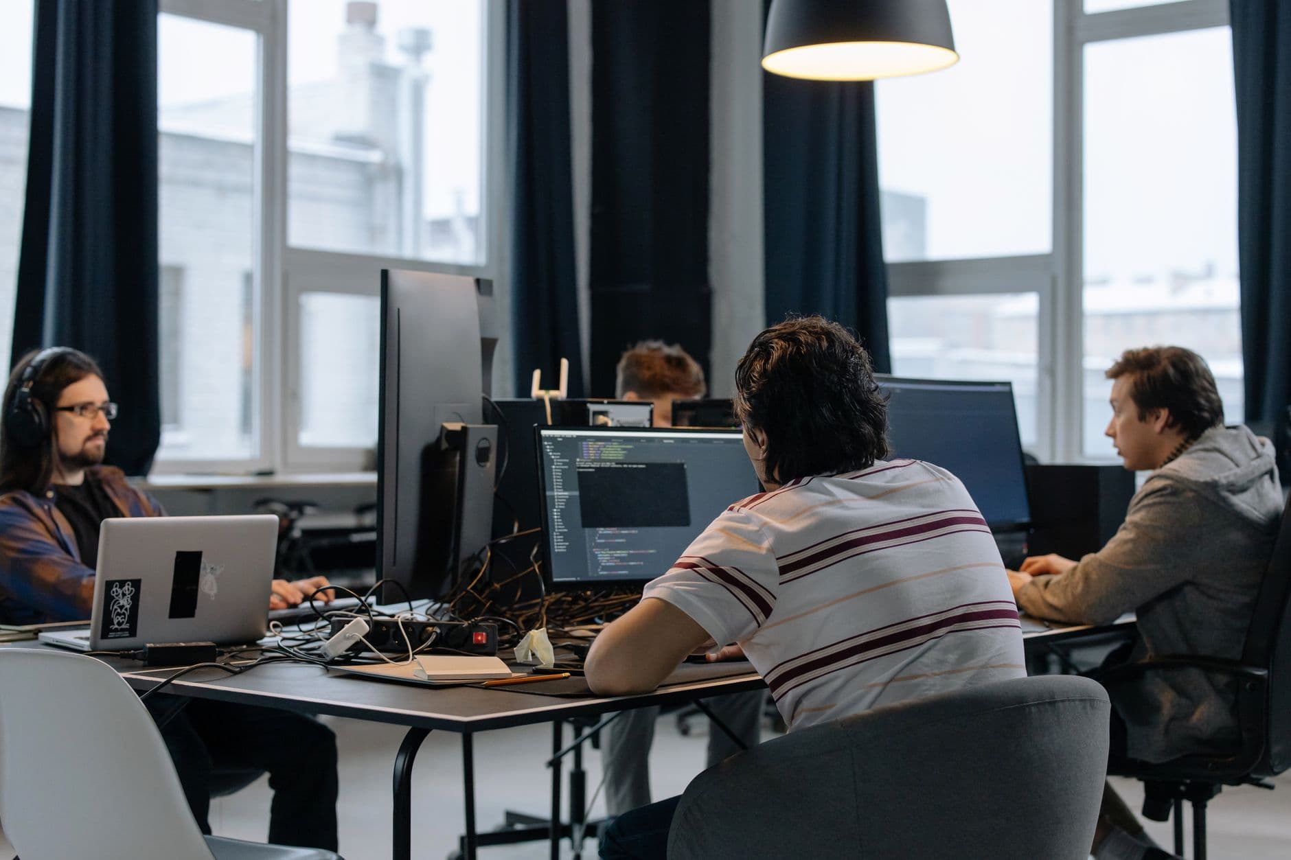 Business manager reviewing company device monitoring policy
